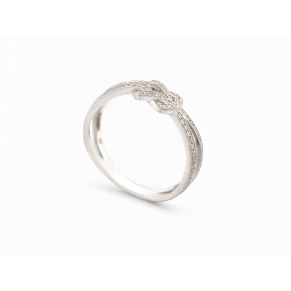 BAGUE FRED CHANCE INFINIE 4B0886 T53 OR BLANC 18K 87 DIAMANTS 0.15CT RING 4050€