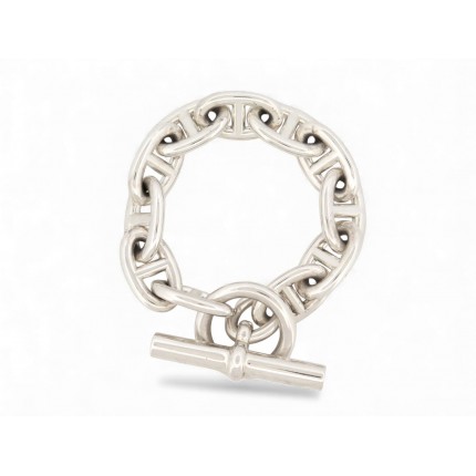 BRACELET HERMES CHAINE D'ANCRE TGM 12 MAILLONS 16.5 CM ARGENT MASSIF 925 1500€