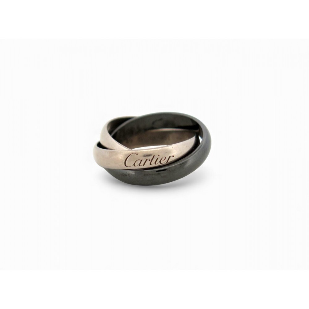 BAGUE CARTIER TRINITY CERAMIQUE CLASSIQUE CRB4234100 T49 EN OR BLANC RING 2020€