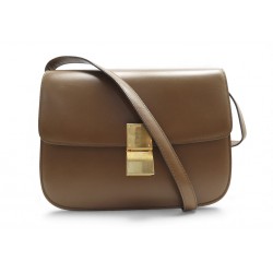 SAC A MAIN CELINE CLASSIC MEDIUM EN CUIR BOX MARRON BANDOULIERE HAND BAG 3000€