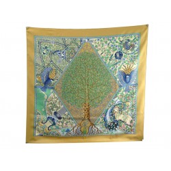 NEUF FOULARD HERMES AXIS MUNDI CHRISTINE HENRY CARRE 90 EN SOIE BOITE SCARF 530€