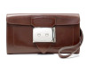sac pochette a main hermes goodlock en cuir marron