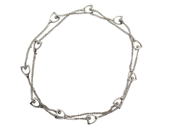 rare  collier hermes sautoir etrier gaetan de