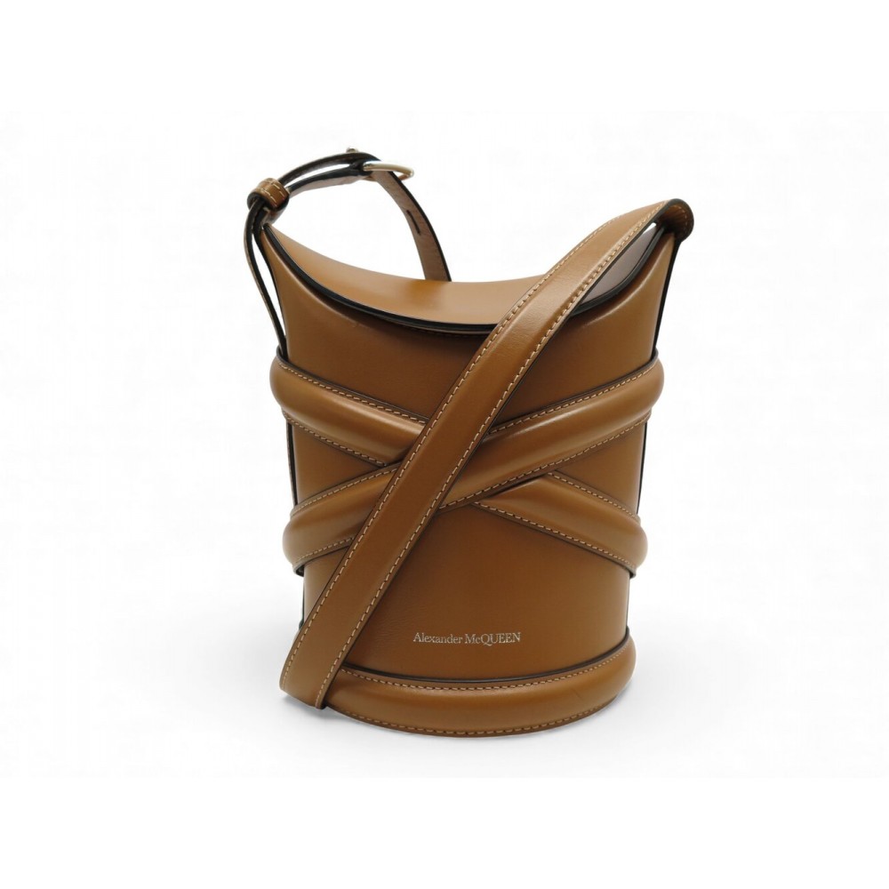 SAC A MAIN ALEXANDER MCQUEEN THE CURVE 656467 CUIR BANDOULIERE BUCKET BAG 1269€