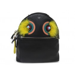 NEUF SAC A DOS FENDI MONSTER EYES 8BZ035 CUIR NOIR LEATHER BACKPACK BAG 3000€