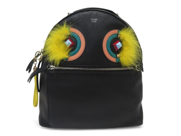 sac a dos fendi monster eyes 8bz035 cuir noir