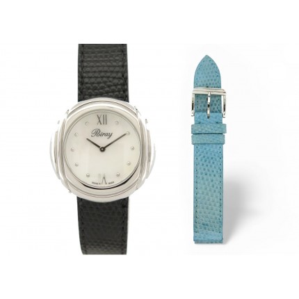 NEUF MONTRE POIRAY RIVE DROITE 81540 31MM ACIER QUARTZ + BRACELET WATCH 2380€