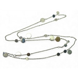 COLLIER HERMES SAUTOIR CONFETTIS EX-LIBRIS EN ARGENT 925 OR JAUNE NECKLACE 1500€