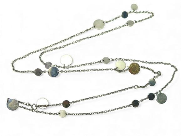 collier hermes sautoir confettis ex libris en argent