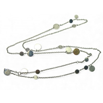 COLLIER HERMES SAUTOIR CONFETTIS EX-LIBRIS EN ARGENT 925 OR JAUNE NECKLACE 1500€