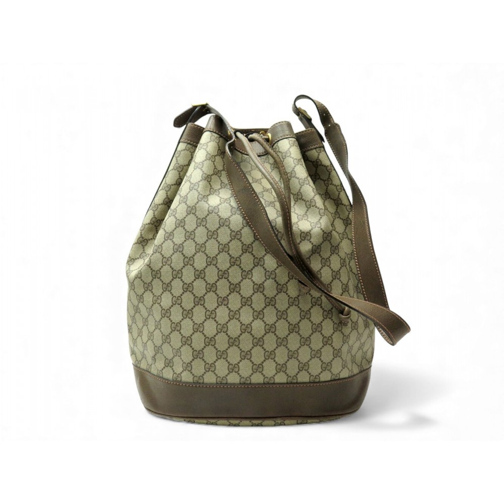 VINTAGE SAC A MAIN GUCCI SEAU GM TOILE SUPREME GG BANDOULIERE BUCKET BAG 1790€