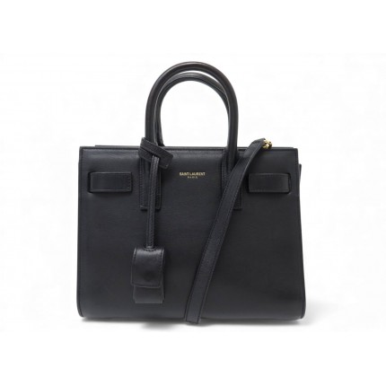 NEUF SAC A MAIN SAINT LAURENT DE JOUR NANO 340778 EN CUIR NOIR BANDOULIERE 2200€