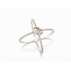 NEUF BAGUE GUCCI GG RUNNING 7MM EN OR BLANC 18K 108 DIAMANTS T50 NEW RING 3100€