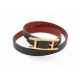 NEUF BRACELET HERMES BEHAPI DOUBLE TOUR H064692CD T2 16CM EN CUIR CHAMONIX 390€