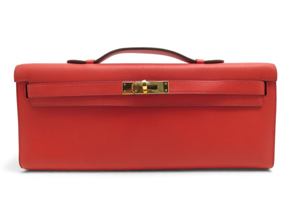 sac a main hermes kelly cut clutch cuir swift rouge