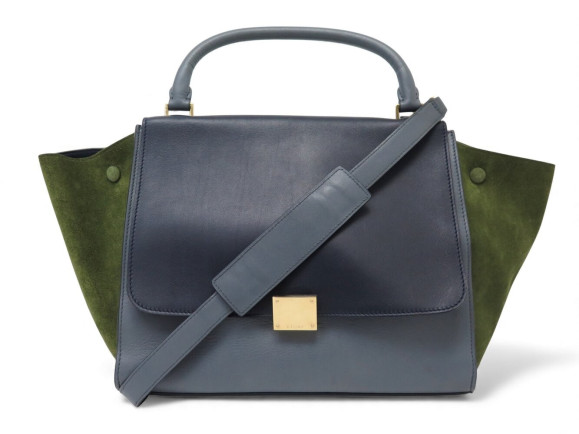 sac a main celine trapeze mm 169543pta cuir et daim
