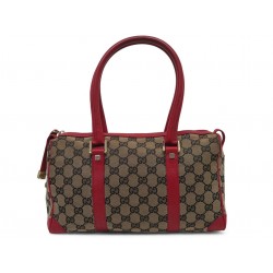 VINTAGE SAC A MAIN GUCCI BOSTON 0851 TOILE MONOGRAMME GG ROUGE BEIGE BAG 1650€