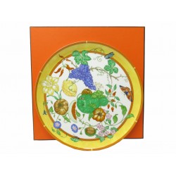 PLAT A TARTE HERMES LA SIESTA EN PORCELAINE JAUNE DIAM 31 CM WHITE PIE DISH 395€