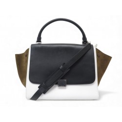 SAC A MAIN CELINE TRAPEZE MM 169543 CUIR & DAIM TRICOLORE BANDOULIERE BAG 2500€