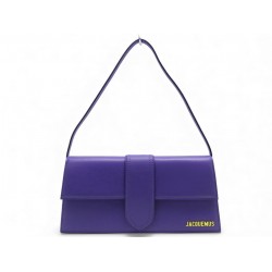 NEUF SAC A MAIN JACQUEMUS LE BAMBINO LONG 221BA013-3060 CUIR VIOLET HANDBAG 850€