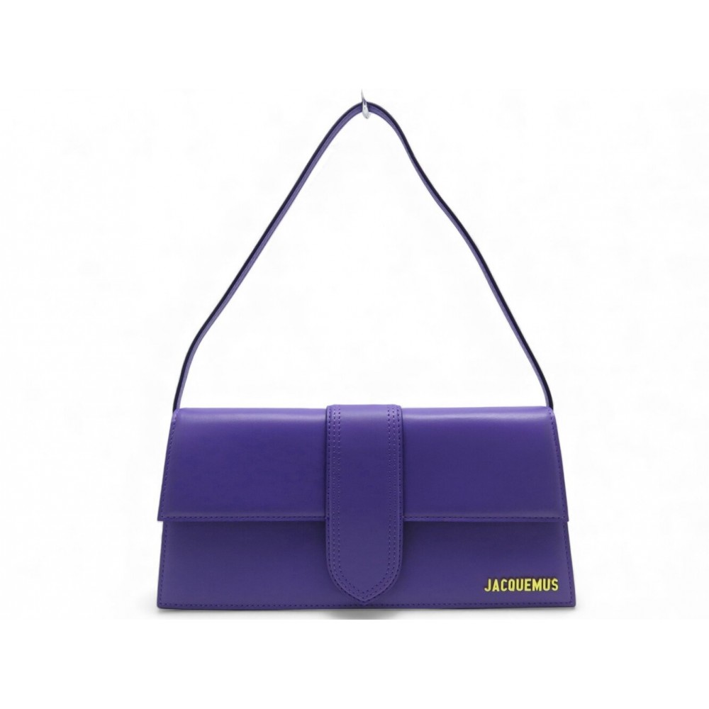 NEUF SAC A MAIN JACQUEMUS LE BAMBINO LONG 221BA013-3060 CUIR VIOLET HANDBAG 850€