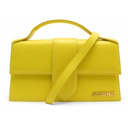 NEUF SAC A MAIN JACQUEMUS LE GRAND BAMBINO 213BA007 CUIR JAUNE BAG PURSE 820€
