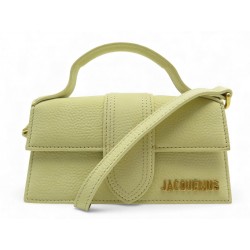 NEUF SAC A MAIN LE BAMBINO 213BA006 CUIR GRAINE LIGHT YELLOW PURSE HAND BAG 620€