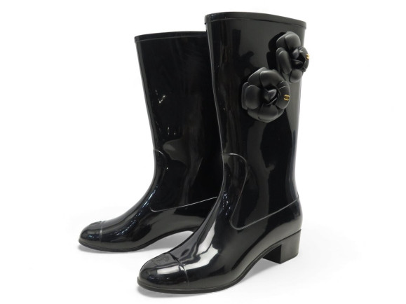 chaussures chanel bottes de pluie camelia 38