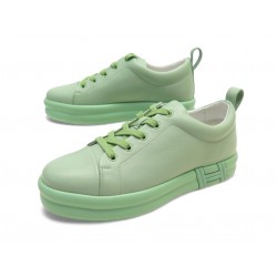 NEUF CHAUSSURES HERMES BASKETS HAPPY H232109Z 39 CUIR VERT SNEAKERS SHOES 780€