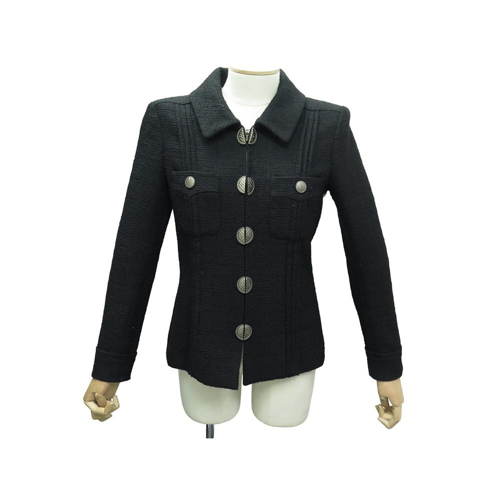 NEUF VESTE CHANEL PARIS CUBA RUNWAY P55551V30555 TWEED NOIR 40 M JACKET 6000€