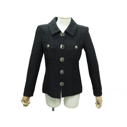 NEUF VESTE CHANEL PARIS CUBA RUNWAY P55551V30555 TWEED NOIR 40 M JACKET 6000€