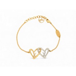 NEUF BRACELET LOUIS VUITTON COEUR FALLING IN LOVE M00466 METAL DORE + SAC 410€