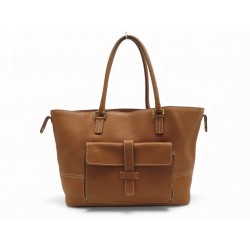 VINTAGE SAC A MAIN LORO PIANA GLOBE CABAS CUIR GRAINE MARRON TOTE HAND BAG 3200€