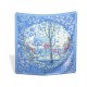 NEUF FOULARD HERMES JARDINS DE NOUVELLE ANGLETERRE SOIE BLEU CARRE 90 BOITE 530€