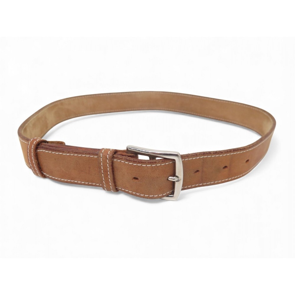 VINTAGE CEINTURE HERMES ETRIVIERE 75 H074488CK21085 CUIR NATUREL SABLE BELT 960€