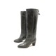 CHAUSSURES CHLOE 38.5 BOTTES CAVALIERES EN CUIR GRIS PATINE BOOTS SHOES 1000€