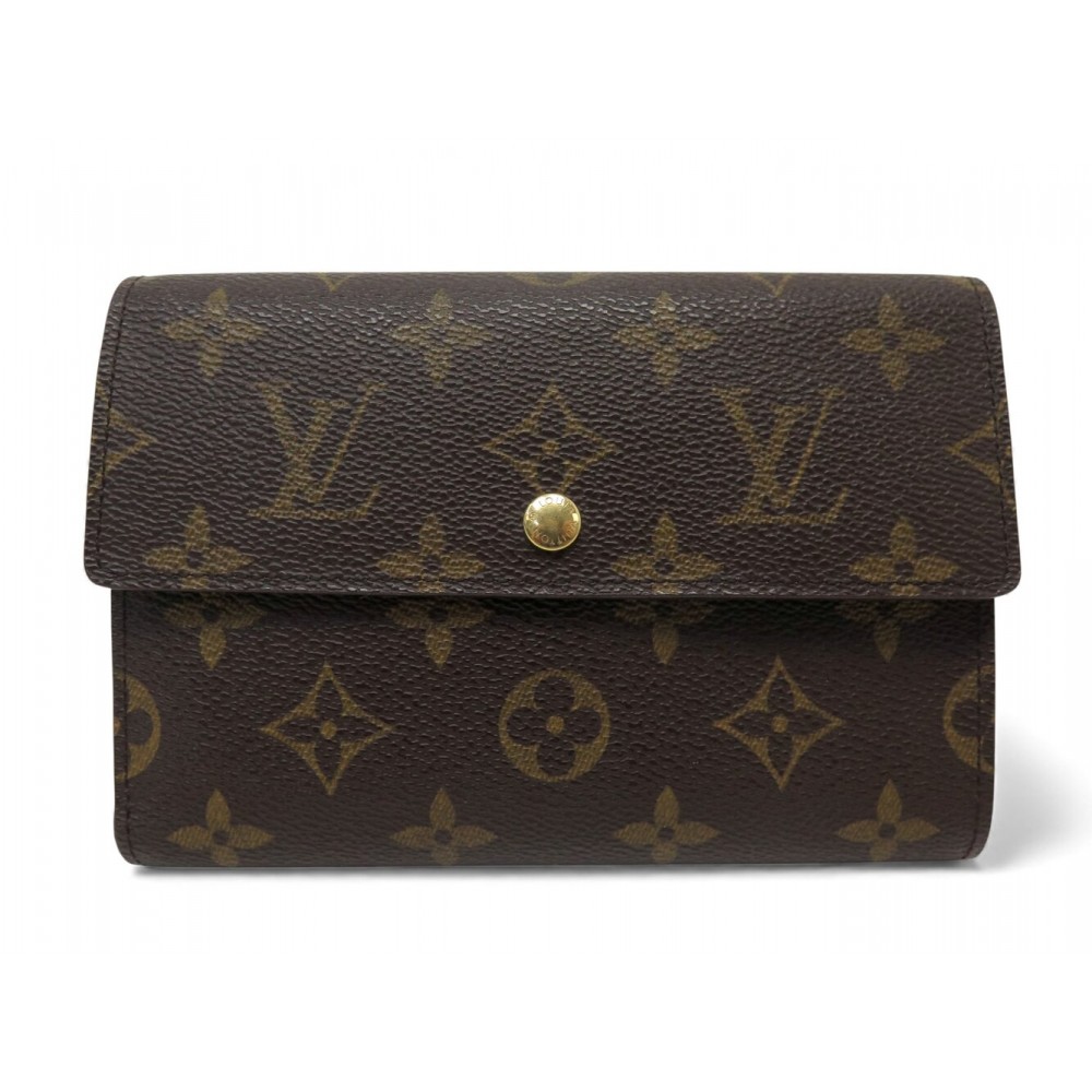 NEUF VINTAGE PORTEFEUILLE LOUIS VUITTON TRESOR M61730 TOILE MONOGRAM WALLET 550€