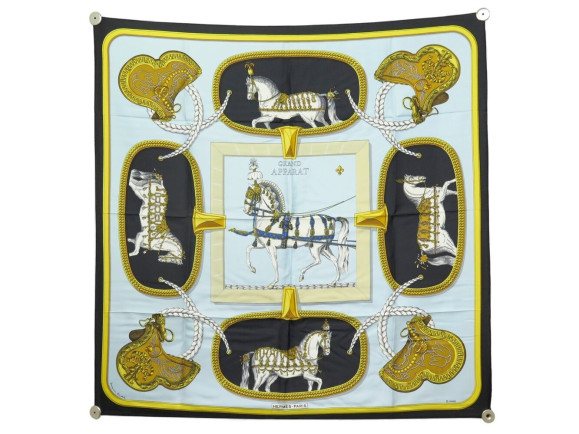  foulard hermes grand apparat j. eudel carre 90 cm