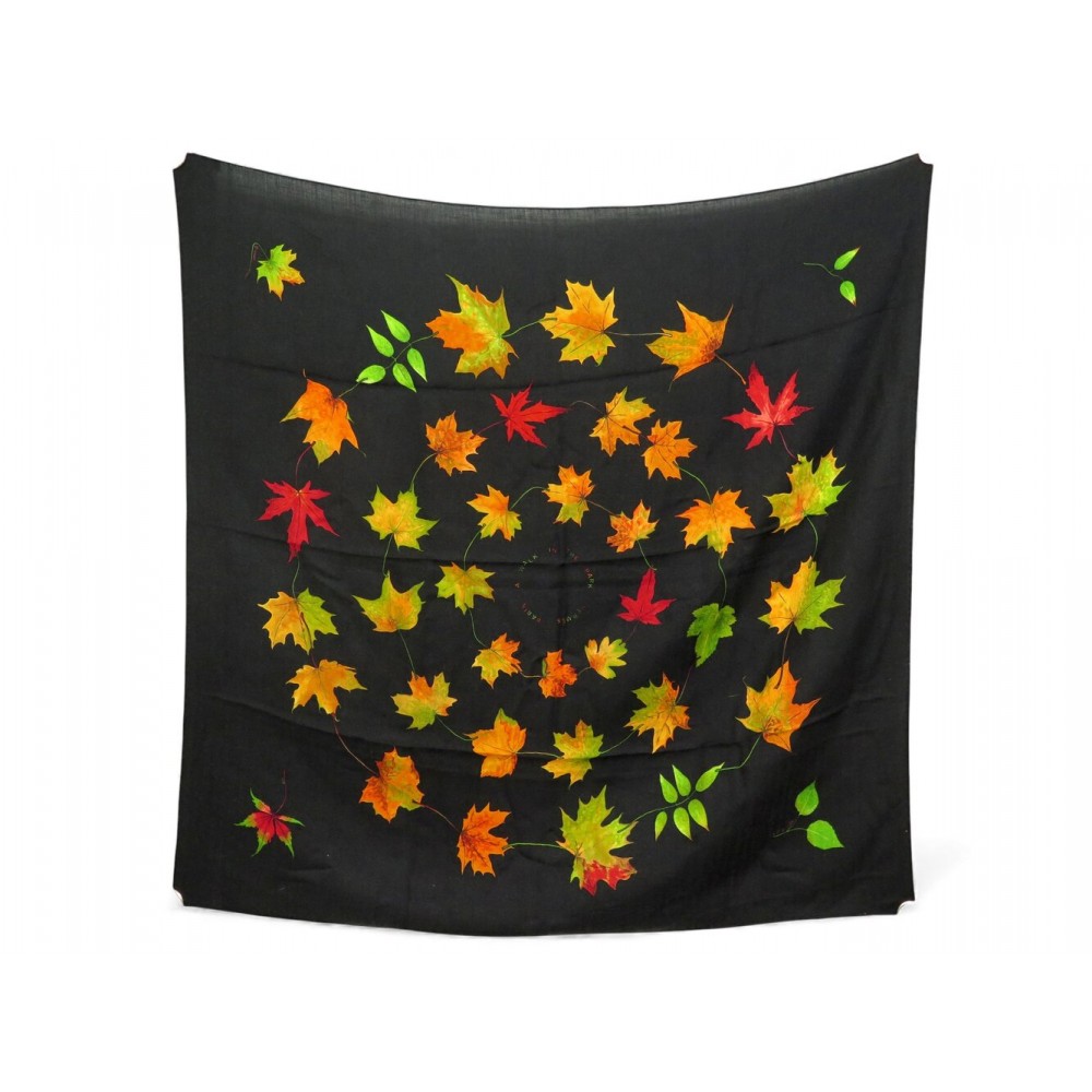 RARE FOULARD HERMES WALK IN THE PARK CARRE 90 EN CACHEMIRE SOIE NOIR SCARF 895€