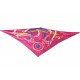 NEUF FOULARD HERMES POINTU TRIANGLE LA PROMENADE DU MATIN SOIE ROSE SCARF 590€