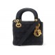 VINTAGE SAC A MAIN CHRISTIAN DIOR LADY MINI EN SATIN NOIR BANDOULIERE BAG 4700€