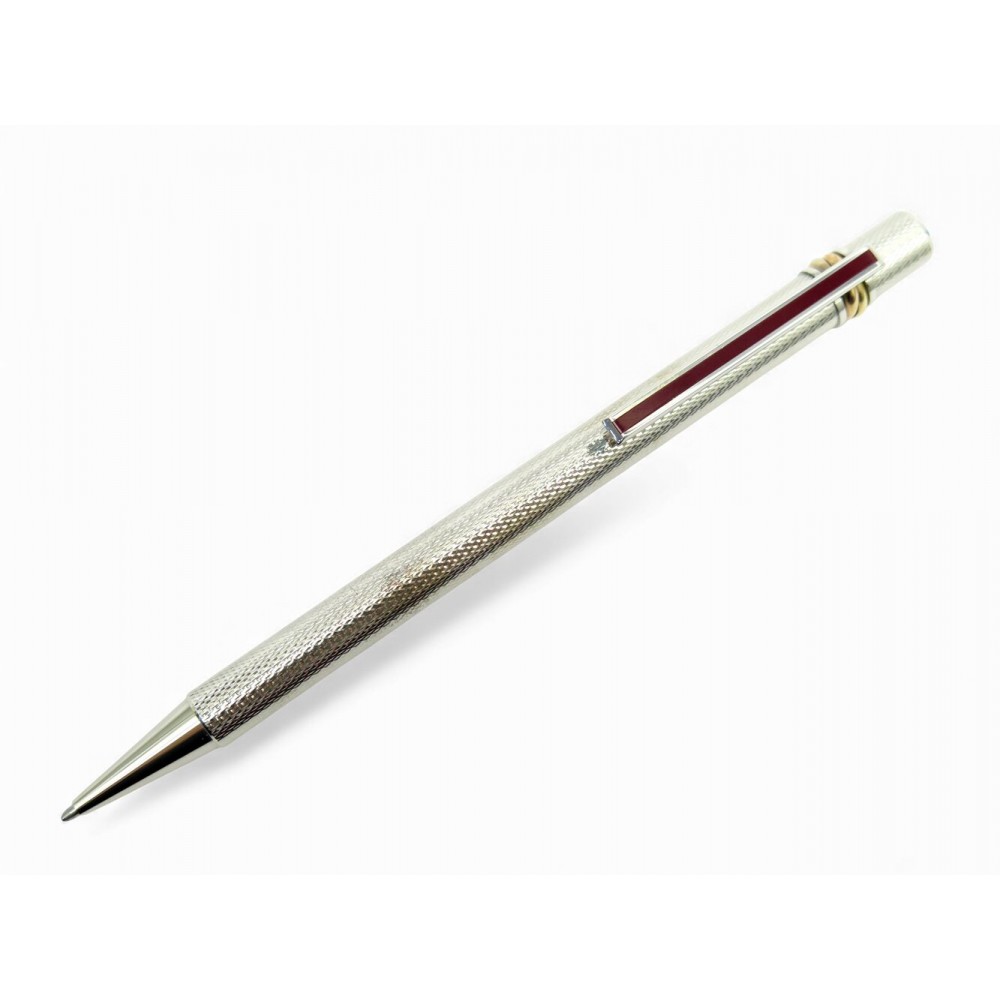 STYLO BILLE CARTIER GRAIN D'ORGE ST051122 METAL ARGENTE BOITE BALLPOINT PEN 780€