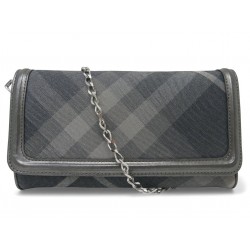 SAC A MAIN BURBERRY WALLET ON CHAIN CUIR TOILE TARTAN WEB POCHETTE WOC BAG 870€