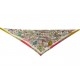 NEUF FOULARD HERMES TRIANGLE FLEURS ET PAPILLONS DE TISSUS CACHEMIRE & SOIE 870€