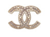 broche chanel logo cc strass perles en metal