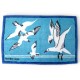 SERVIETTE DE BAIN HERMES TAPIS DE PLAGE LES MOUETTES PM 100 CM BLEU TOWEL 460€