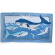 SERVIETTE DE PLAGE HERMES LES BALEINES GM TAPIS DE BAIN BLEU WHALE TOWEL 610€