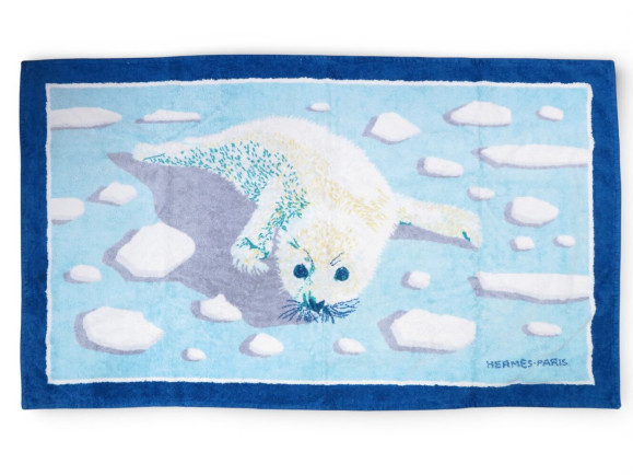 serviette de plage hermes bebe phoque blanchon gm