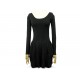 NEUF ROBE LOUIS VUITTON 34 XS MANCHE LONGUE PLISSEE LAINE SOIE NOIR DRESS 2800€
