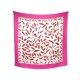 CHALE HERMES PLUMES HENRI DE LINARES EN CACHEMIRE ET SOIE ROSE 140CM SHAWL 1260€